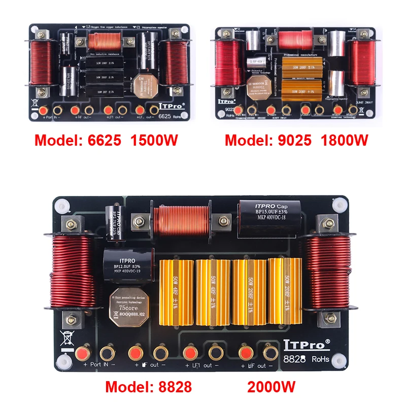 Двухбасовый 2-сторонний 3-блочный динамик 1800 Вт Hi-Fi Частотный разделитель фильтры