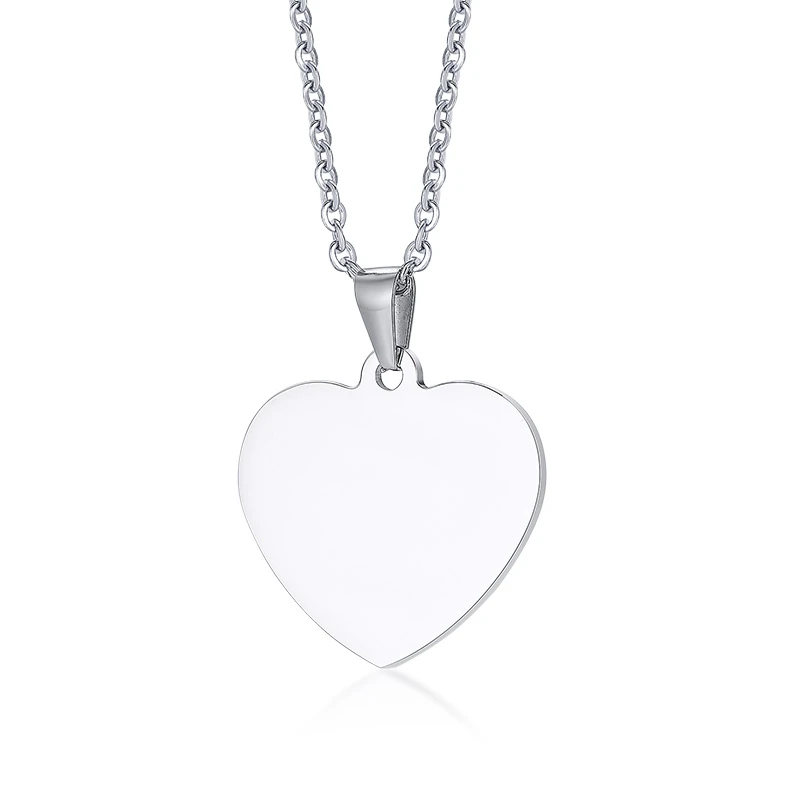 heart necklace Персонализированная собачья бирка мужское ожерелье на заказ фото имя текст армейское имя выгравированное сердце Dogtag круглый кулон отец унисекс подарки - Окраска металла: heart necklace