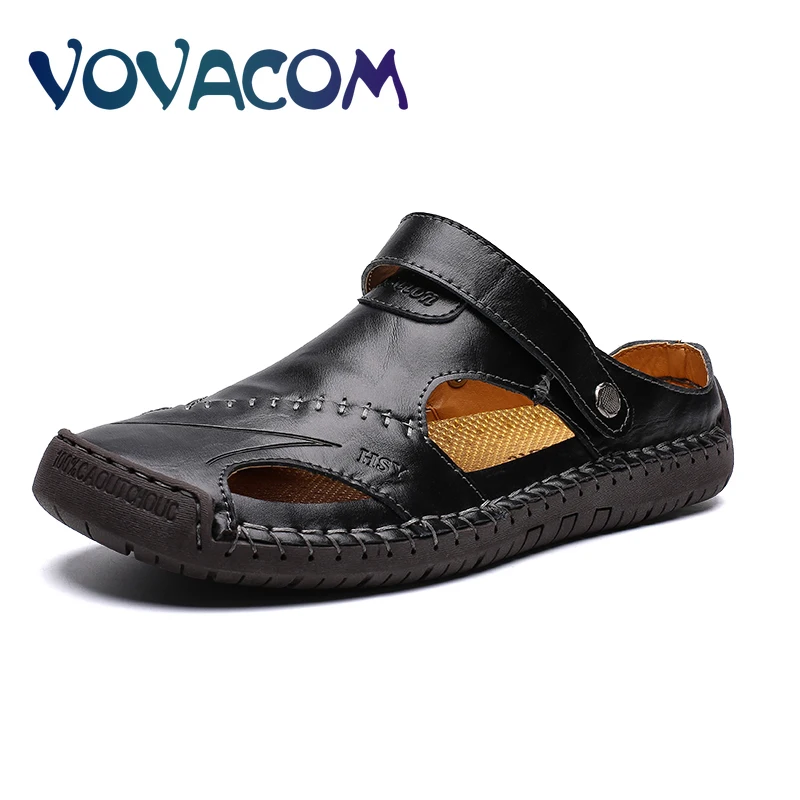 

Summer Sandals Men Leather Classic Roman Sandals Man Slipper Outdoor Sneaker Beach Rubber Flip Flops Men Water Trekking Sandals