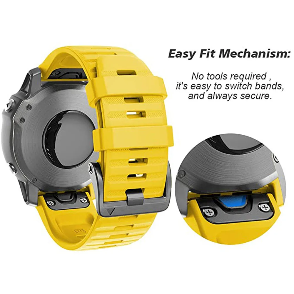 Ремешок для наручных часов с винтовой пряжкой силиконовый браслет Garmin Fenix 7X 6X 5xplus