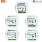 Модуль для штор Tuya, Wi-Fi выключатель для электрических роликовых жалюзи с дистанционным управлением голосом и таймером, работает с Google Home Alexa
