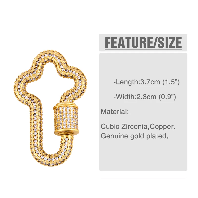 OCESRIO Gold Charms Carabiner Pendant Jewelry Bracelet Necklaces Floating Women CZ s DIY Making chm-a02 | Украшения и аксессуары