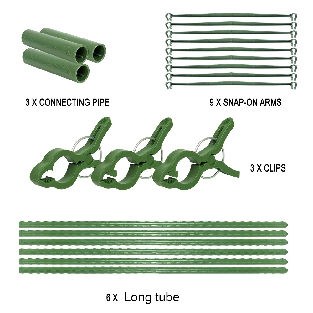 

Practical Assembled Garden Plant Support Stakes Multi-Functional Durable Cage With 3pcs Clips For Vertical Climbing Plants