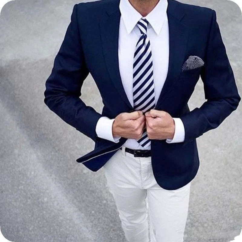

TPSAADE Handsome One Button Groomsmen Notch Lapel Groom Tuxedos Men Suits Wedding/Prom/Dinner Best Man Blazer(Jacket+Pants)