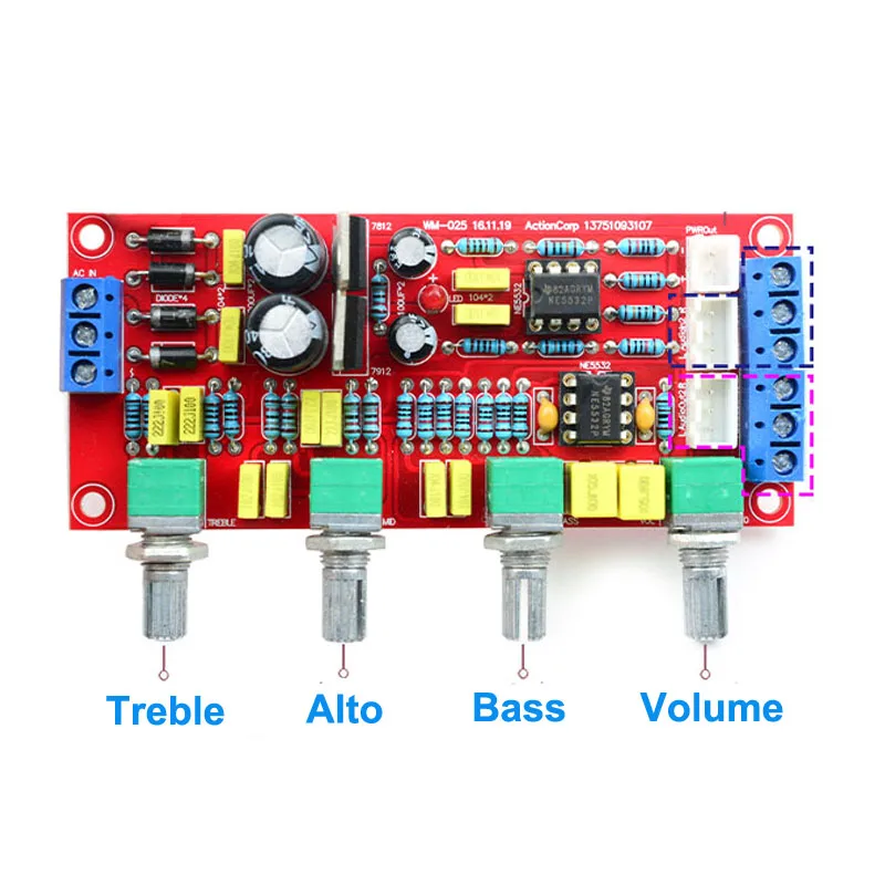 Двойная Repalceable tone Preamp плата NE5532 аудио эквалайзер предварительно усилитель тона