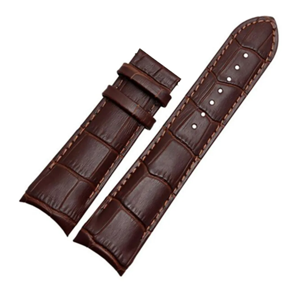 

Handmade Genuine Leather Curved End Watchband 22mm 23mm 24mm For Tissot T035 Watch Band Strap Steel Buckle Wrist Bracelet