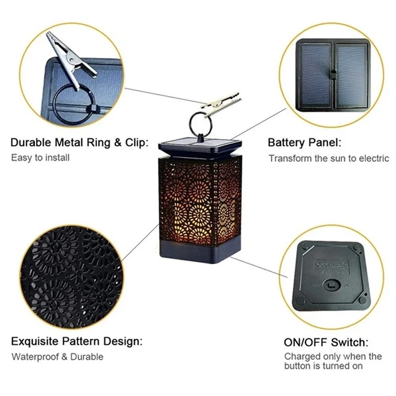 Уличная лампа на солнечной батарее портативный водонепроницаемый подвесной