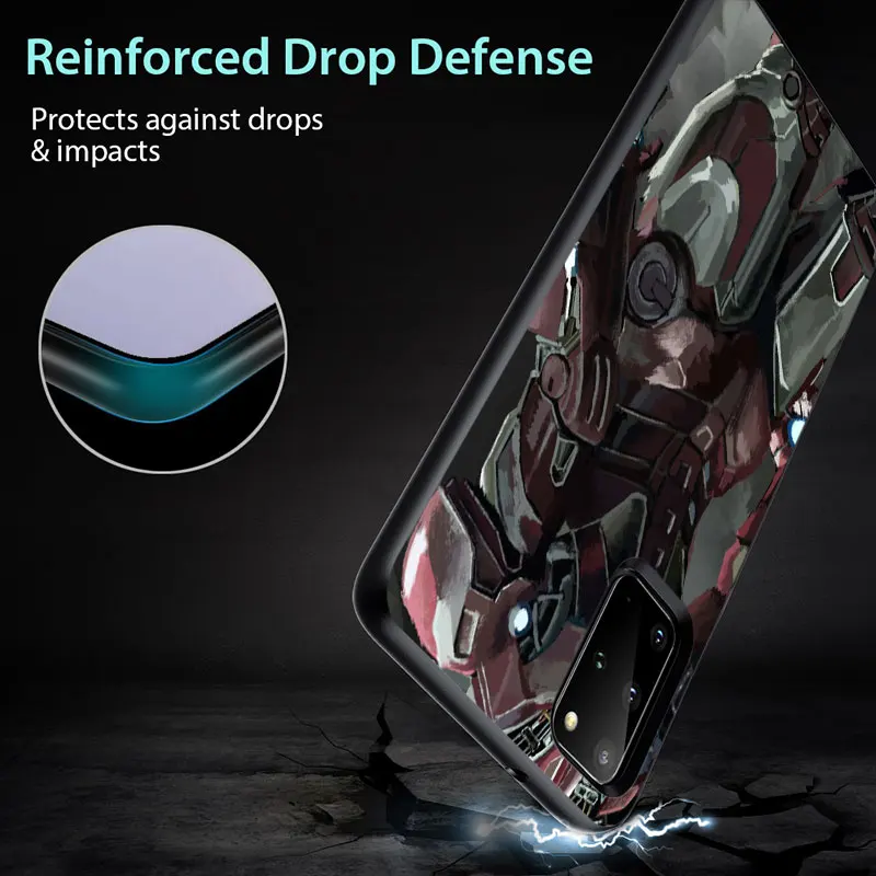 

Marvel hero Iron Man for Samsung S6 S7 S8 S9 S10 S10E S21 Edge Plus Ultra 5G TPU Black Phone Case