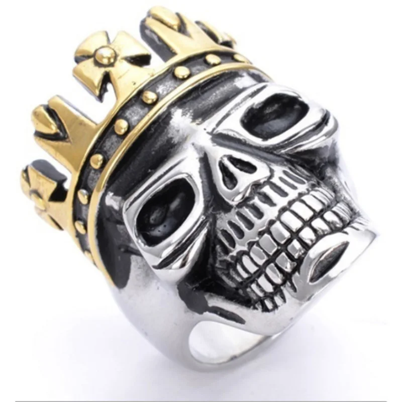 Мужское Винтажное кольцо в виде черепа серебряное из нержавеющей стали стиле