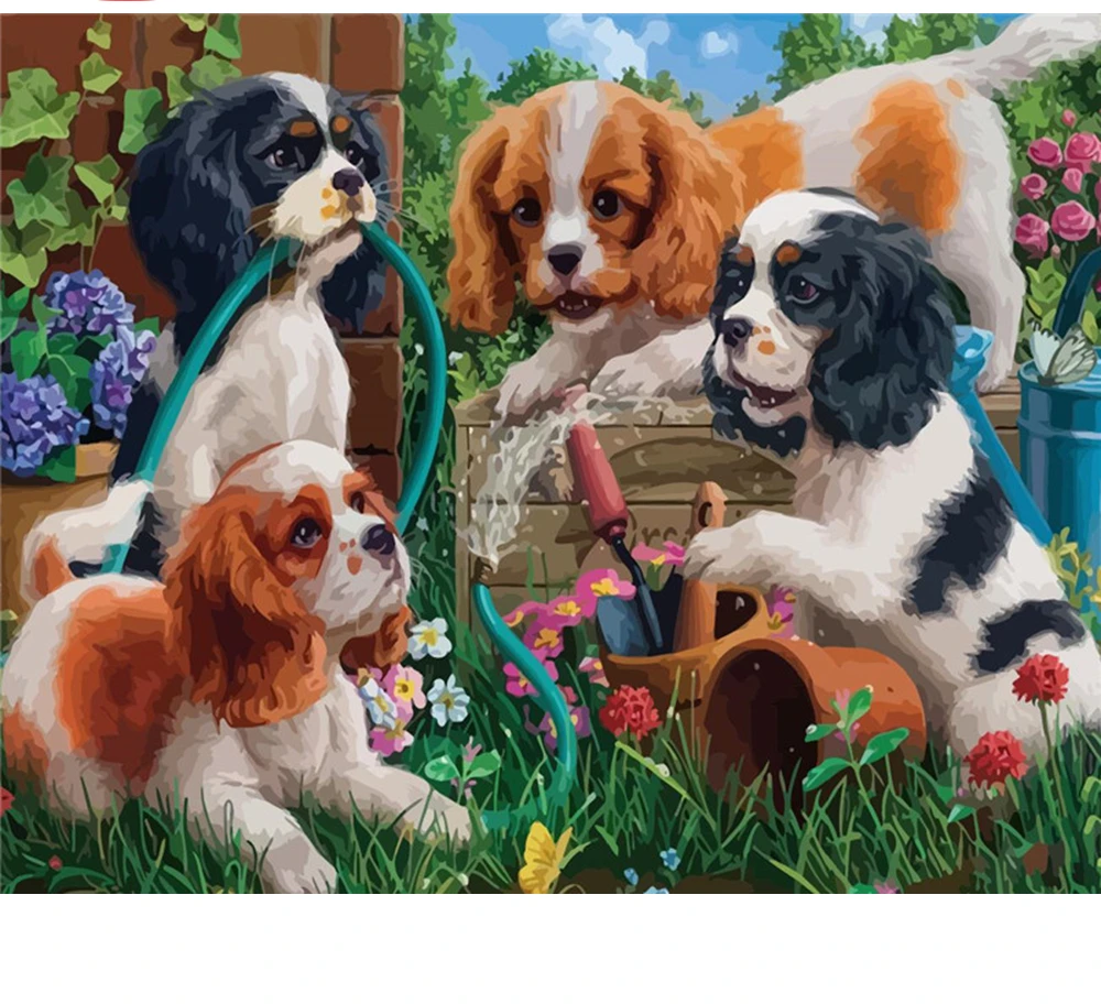 

CraftArtGo Painting By Numbers Animal painting On Canvas HandPainted Gift Picture By Number Waterfall Kits Home Decoration