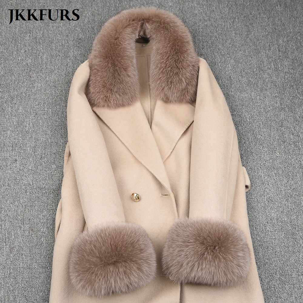 2021 Зимний натуральный Лисий мех модный воротник манжеты набор аксессуаров из