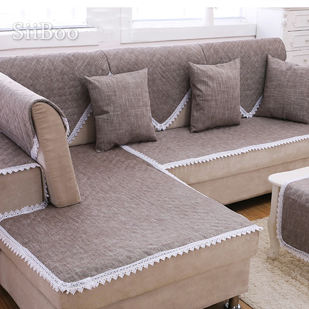 Чехол для дивана Camel SP4383 чехлы из хлопка и льна с кружевным декором