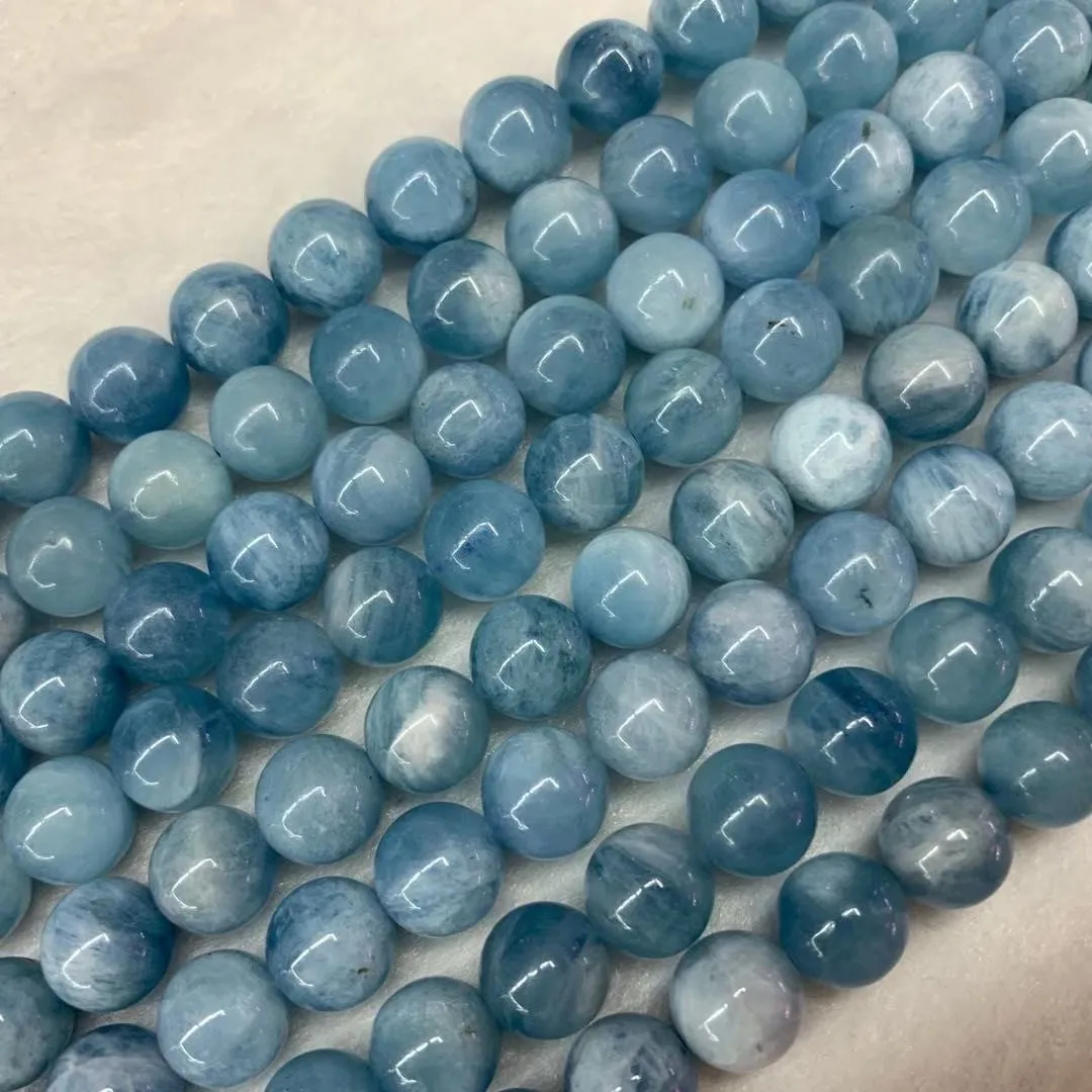 Натуральный камень Aquamarines круглые свободные бусины для изготовления ювелирных