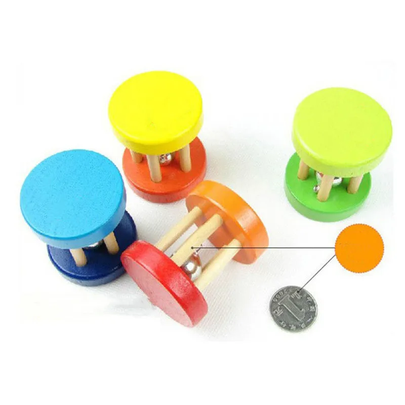 1 предмет Монтессори деревянная клетка погремушки игрушки Музыкальный Ручной