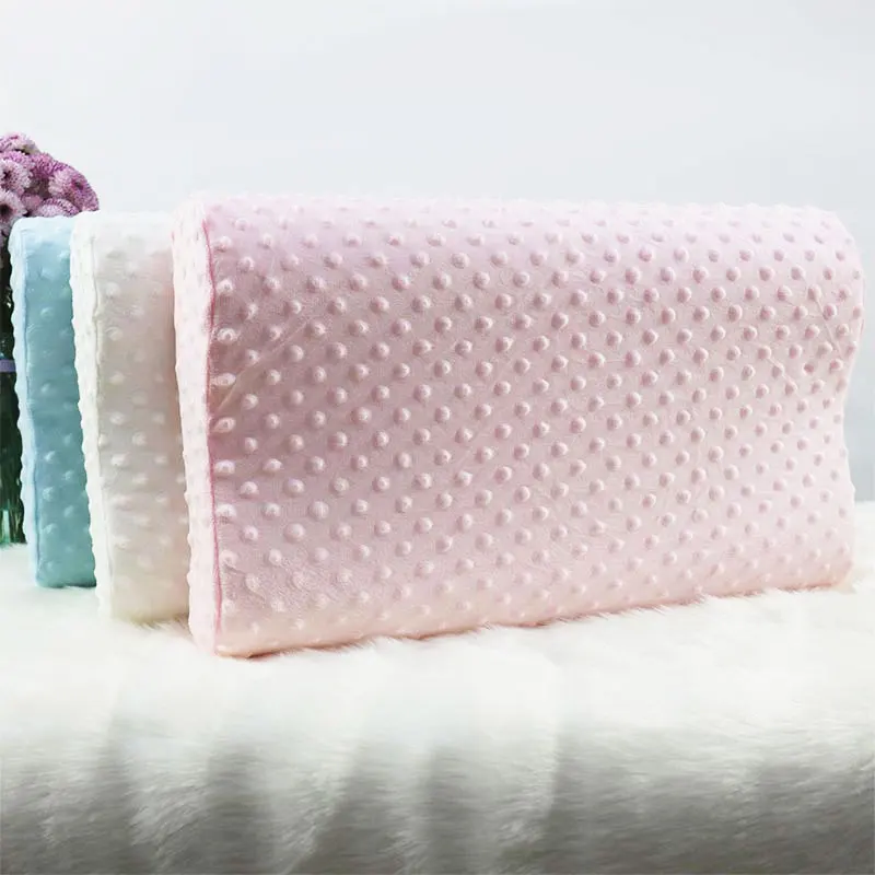 Ортопедическая подушка с эффектом памяти однотонная розовая Подушка волнистыми