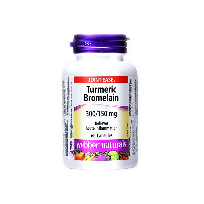 

WebberNaturals turmeric bromelain 60 capsules/bottle free shipping