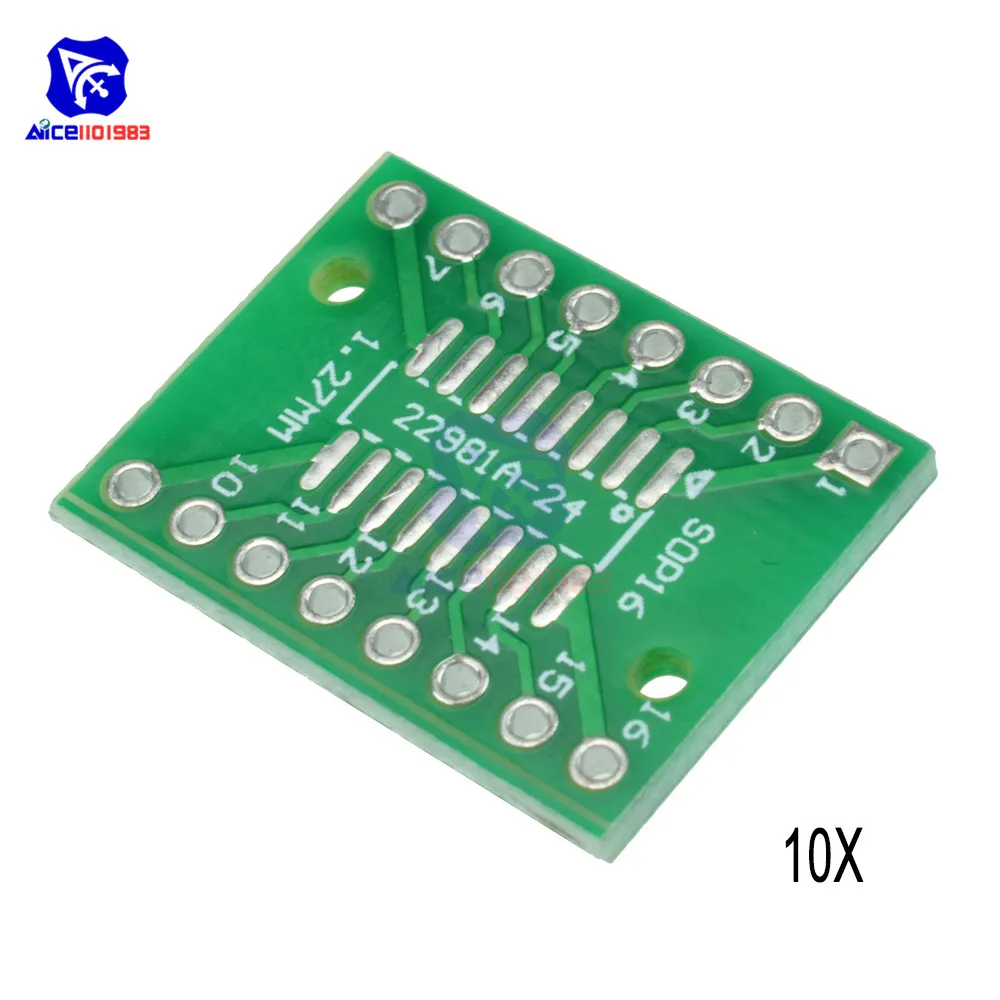 Diymore 10 шт./лот SOP16 SSOP16 TSSOP16 к DIP16 0 65/1 27 мм IC модуль адаптера печатная плата|board pcb|board