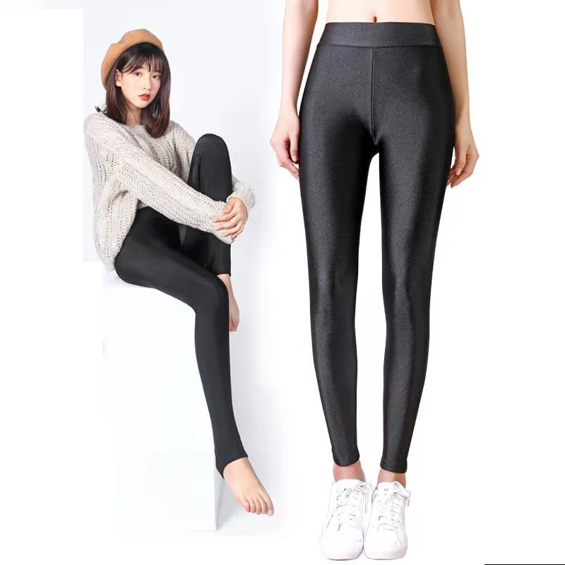 Леггинсы из спандекса женские черные леггинсы для тренировок лайкры и неонового