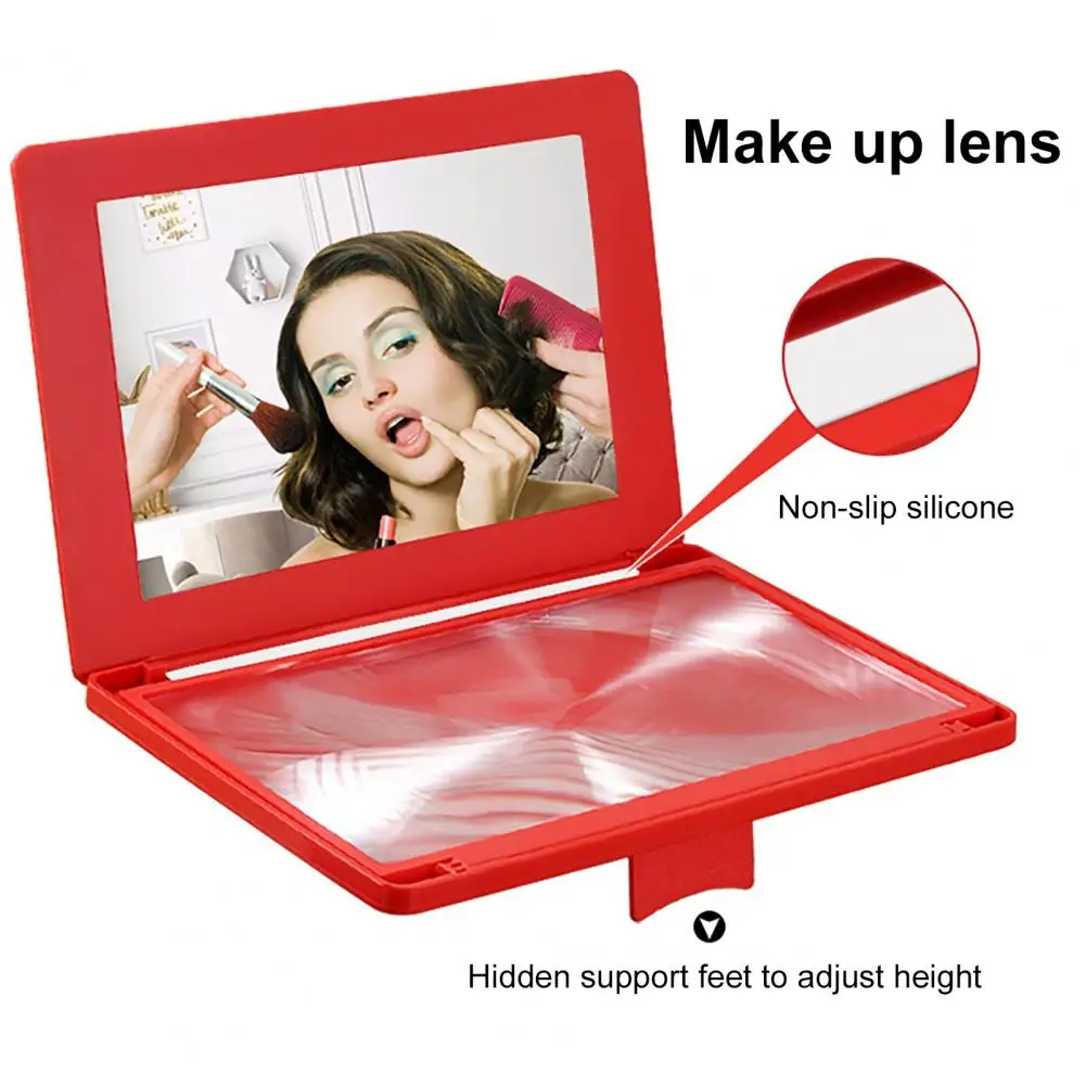 12 inch foldable 3d hd mobile phone enlarger screen magnifier hands free amplifier bracket desktop stand with makeup mirror free global shipping
