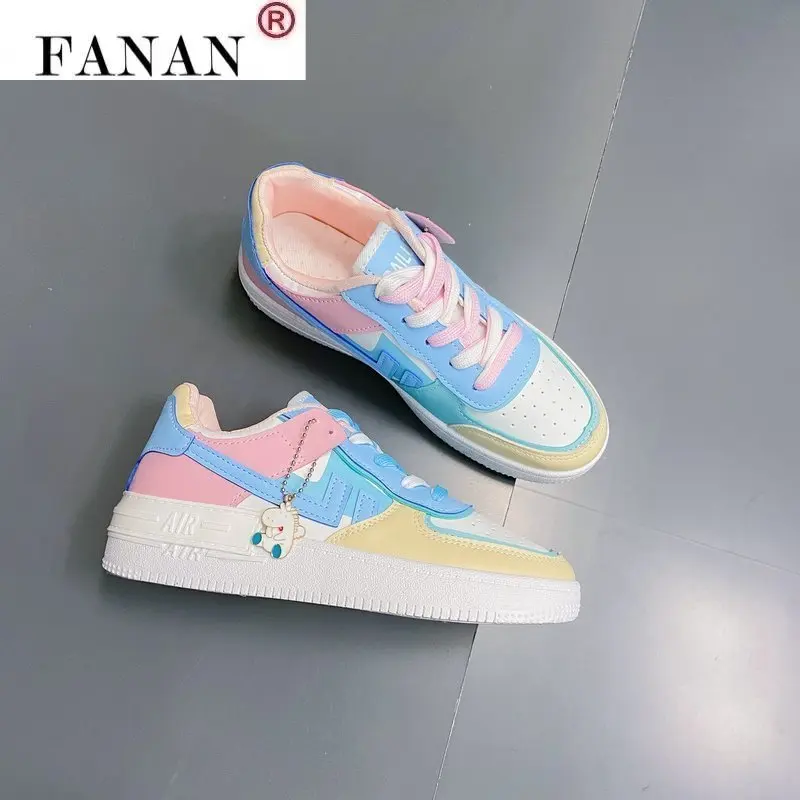 

2021 Autumn New Women's Shoes Running Casual Shoes White Sneakers Comfortable Shoes Thick-soled Non-slip Vulcanized Shoes