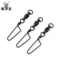 w p e 3packlot fishing swivel ball bearing fishing connector stainless steel copper rolling with snap solid ring fishing tackle