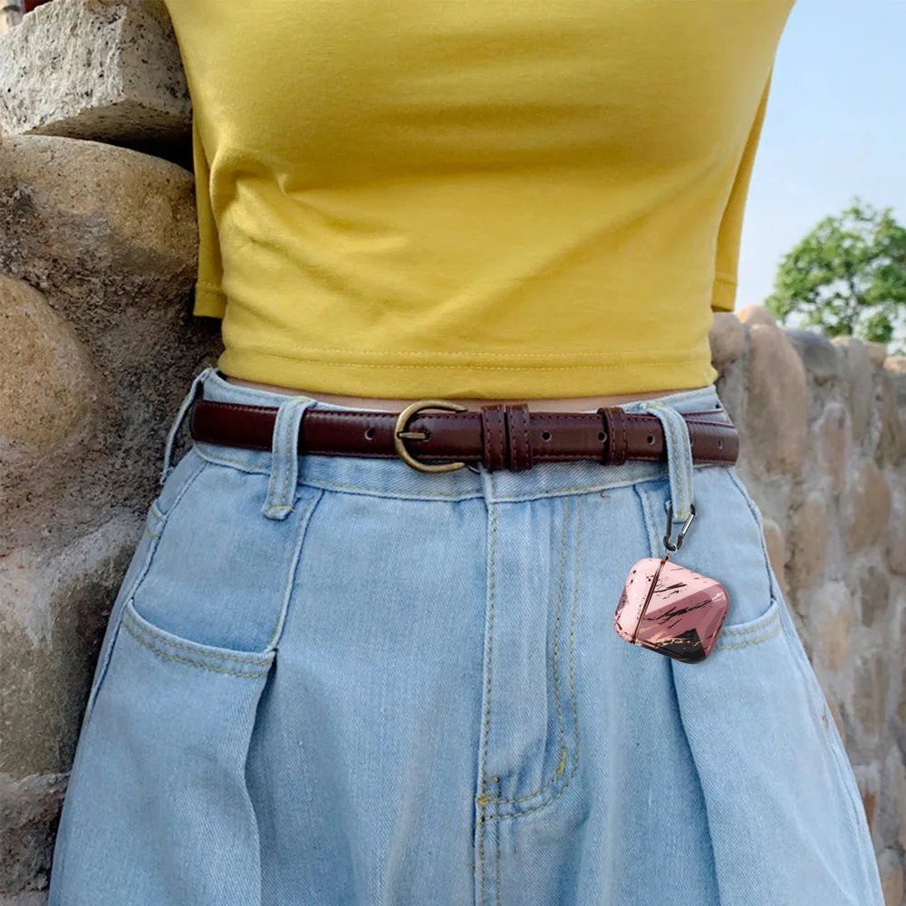 

Earphone Case For AirPods 2 Pro Cases Electroplated Marble Cute Gold Glossy Hard Protective Cover for AirPod 2 1 Air Pods Coque