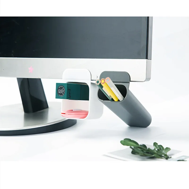 

Desktop Storage Box Computer Monitor Pocket Pencil Holder Office Storage Organizer Desk Organizer Pen Case