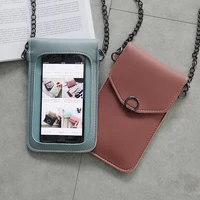cell phone pouch mobile phone bag touchable screen touch pocket woman wallet coin and card crossbody bags girls shoulder strap
