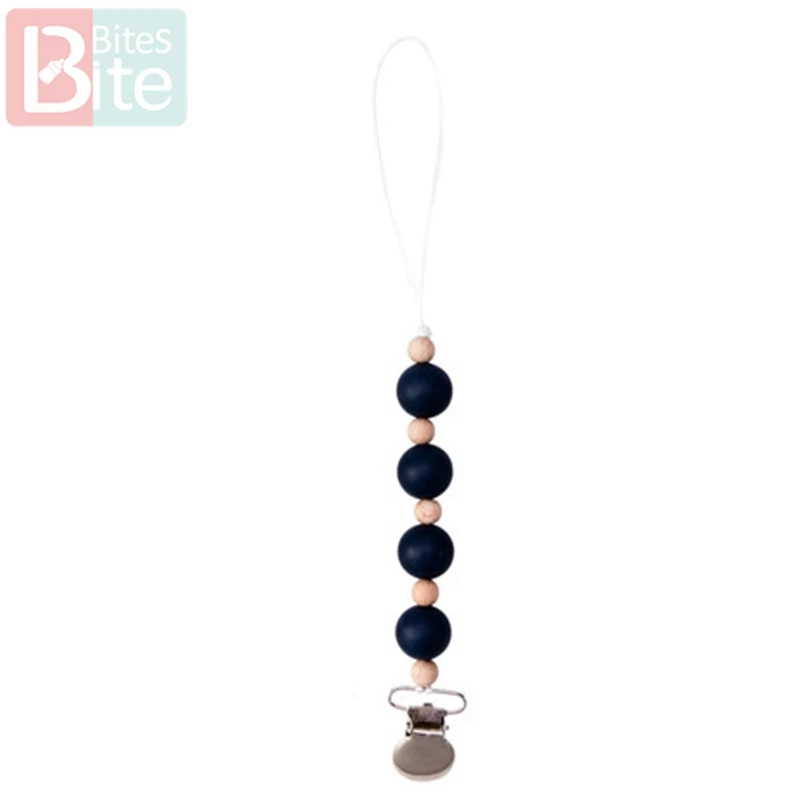 Navy blue Укус укусов Baby Pacifer(1 шт.); детские леггинсы для маленьких силиконовый Прорезыватель для зубов металла манекен успокоительная соска клип детская соска для кормления держатель Товары - Цвет: Navy blue