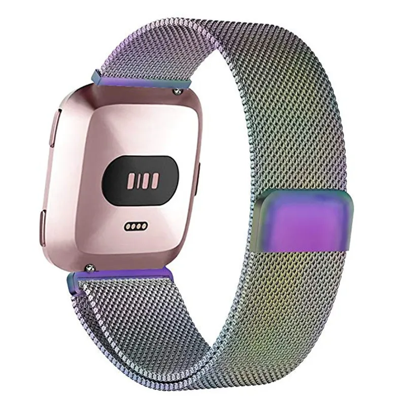 6 Металлический браслет из нержавеющей стали для Fitbit Versa/Versa 2 ремешок на запястье Миланская петля магнитный браслет для мужчин и женщин размер умные аксессуары - Цвет: 6