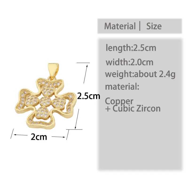 

High Quality Luxury Charms Flower DIY Women Necklace Pendant Base Jewelry Making Handmade Accessories Gold Color Copper Metal