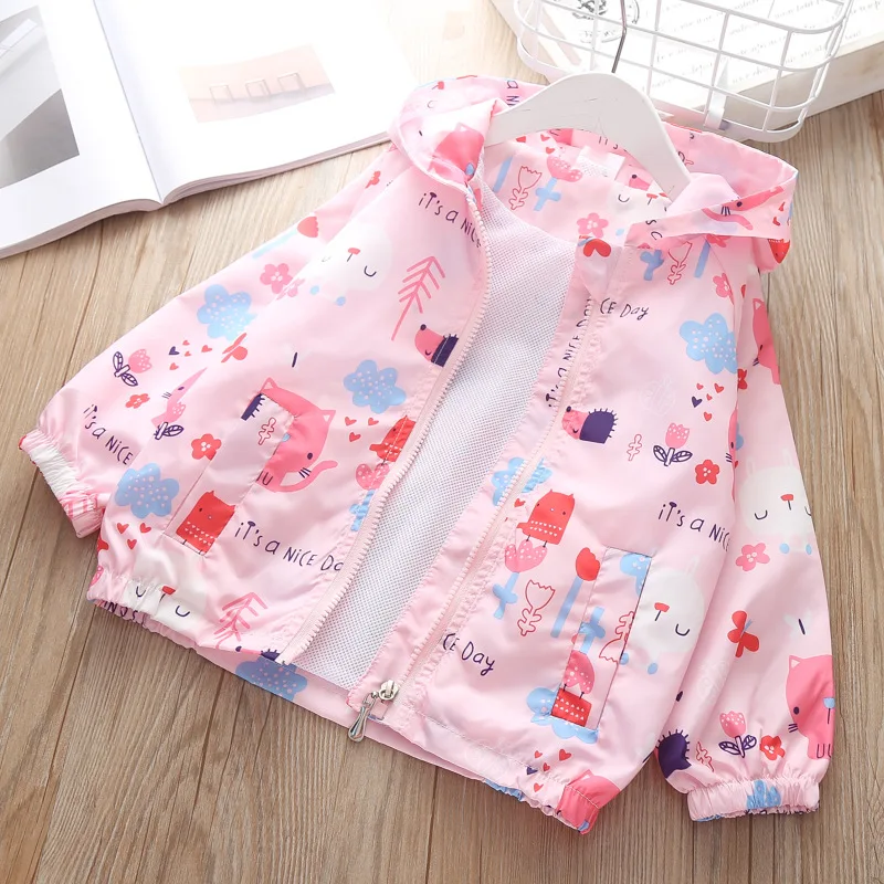 Весенне-Осенняя детская ветровка для девочек и мальчиков куртка с длинными