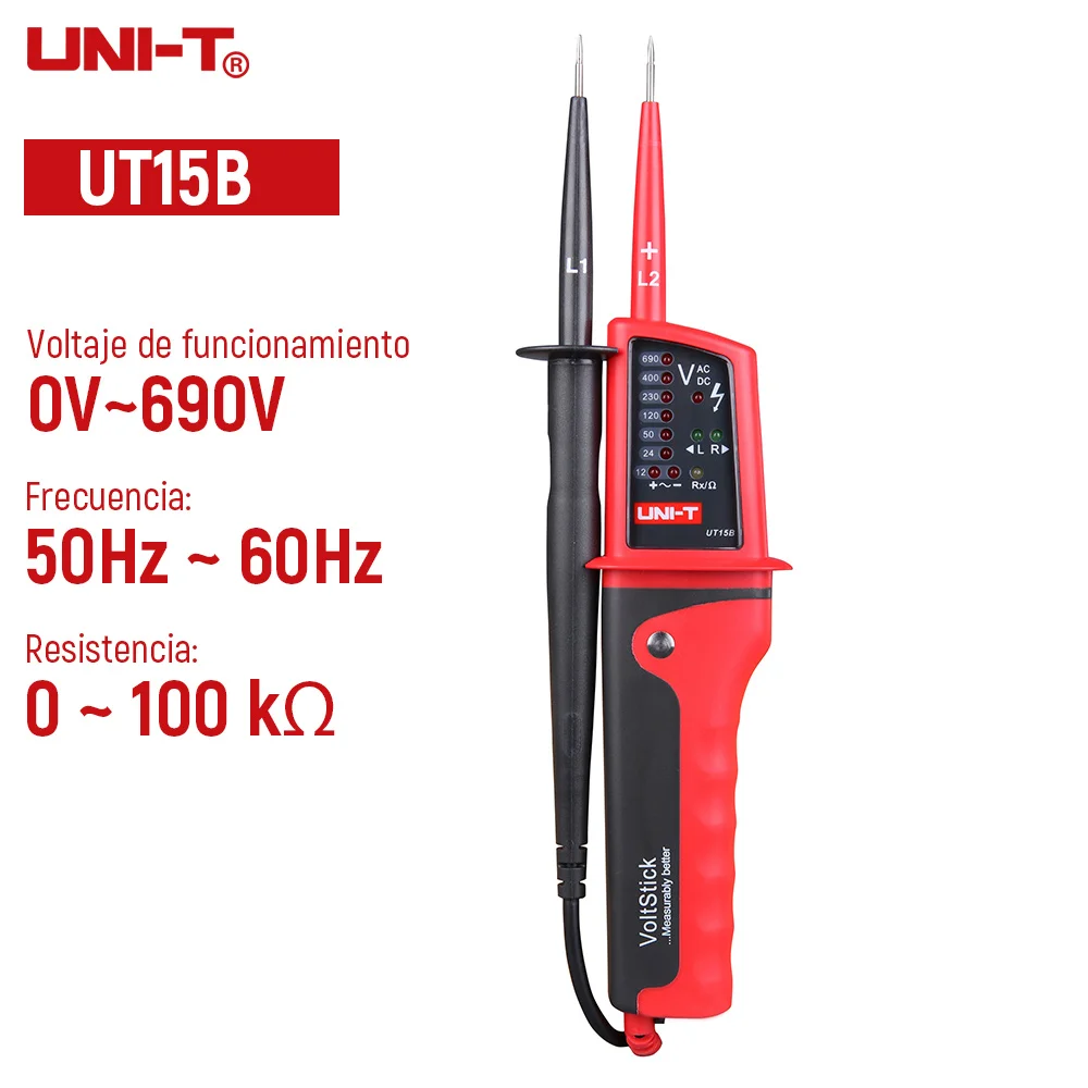 UNI-T UT15B Waterproof Voltage Tester Pen 24V~690V AC DC Voltage Meter Continuity Test Multi-function Voltage Detecto CA