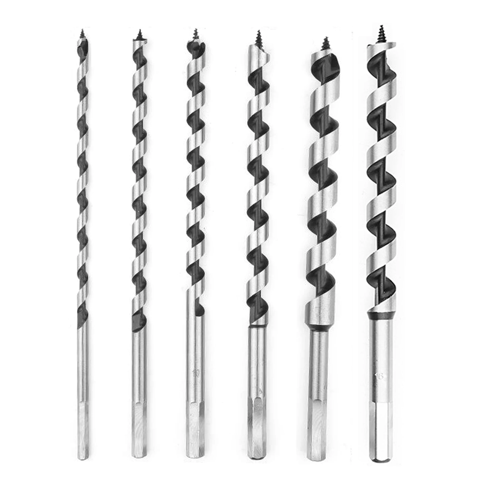 

5 шт., шнековые насадки для дрели, 6 мм, 8 мм, 10 мм, 12 мм, 14 мм