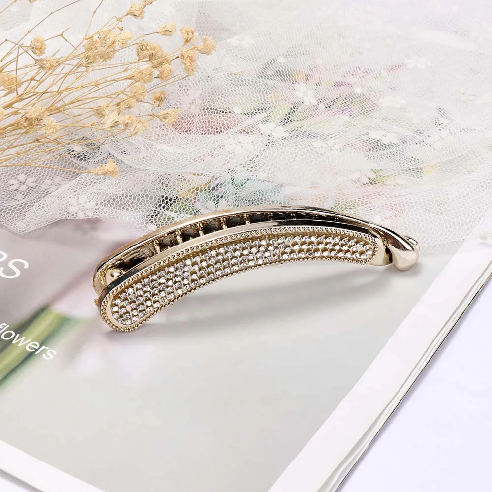 Женские кристаллы стразы банан заколка для волос аксессуары волос|Шпильки и