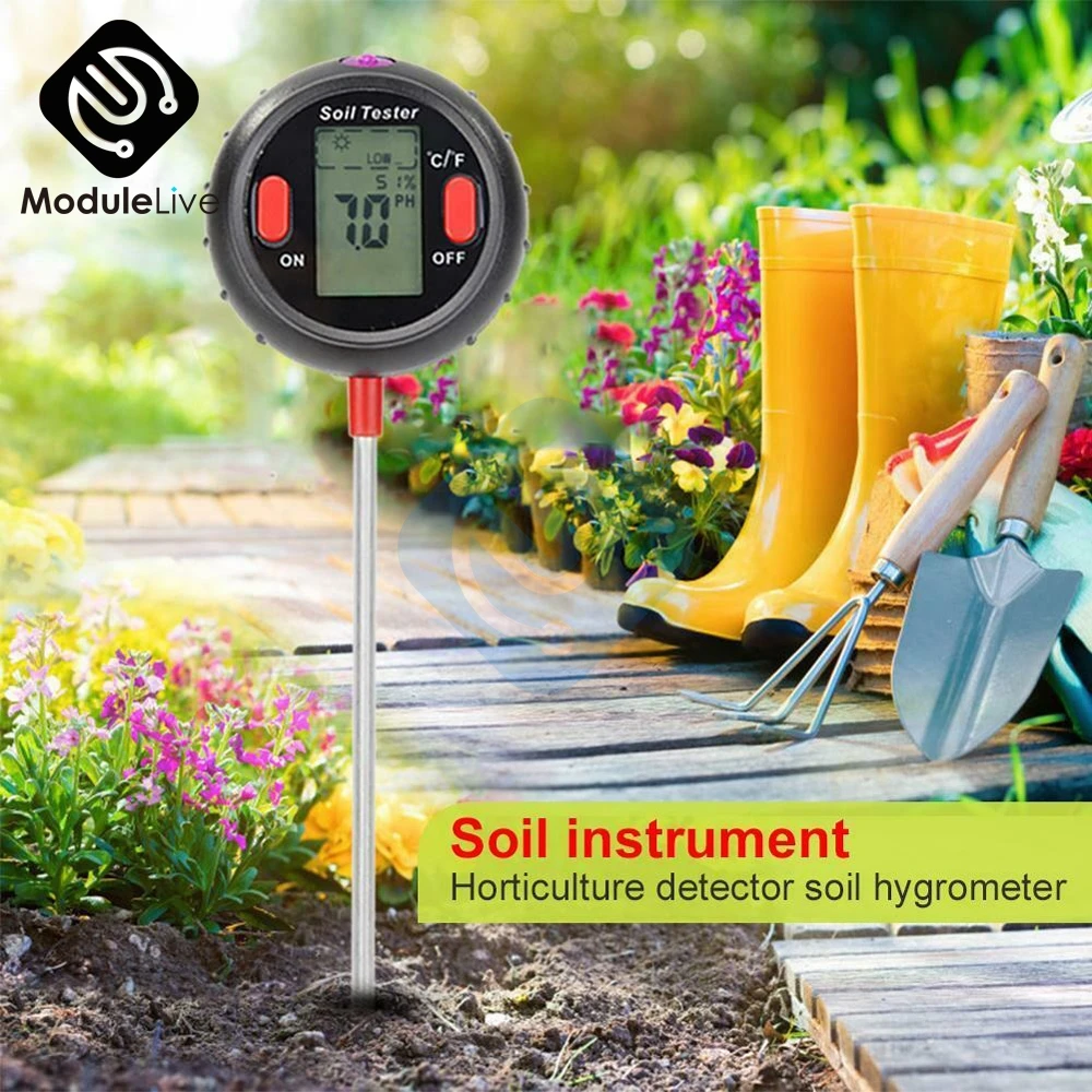 PH-метр 5 в 1 цифровой измеритель температуры и влажности почвы для садоводства |