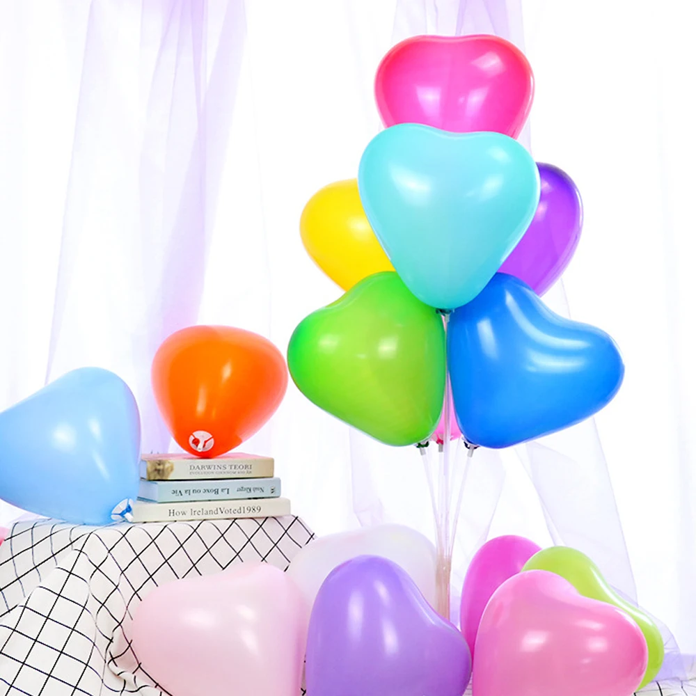 

50Pc 12Inch Pink White Red Heart Shaped Latex Balloons Wedding Marriage Birthday Party Decors Valentine's Day Gifts Supplies