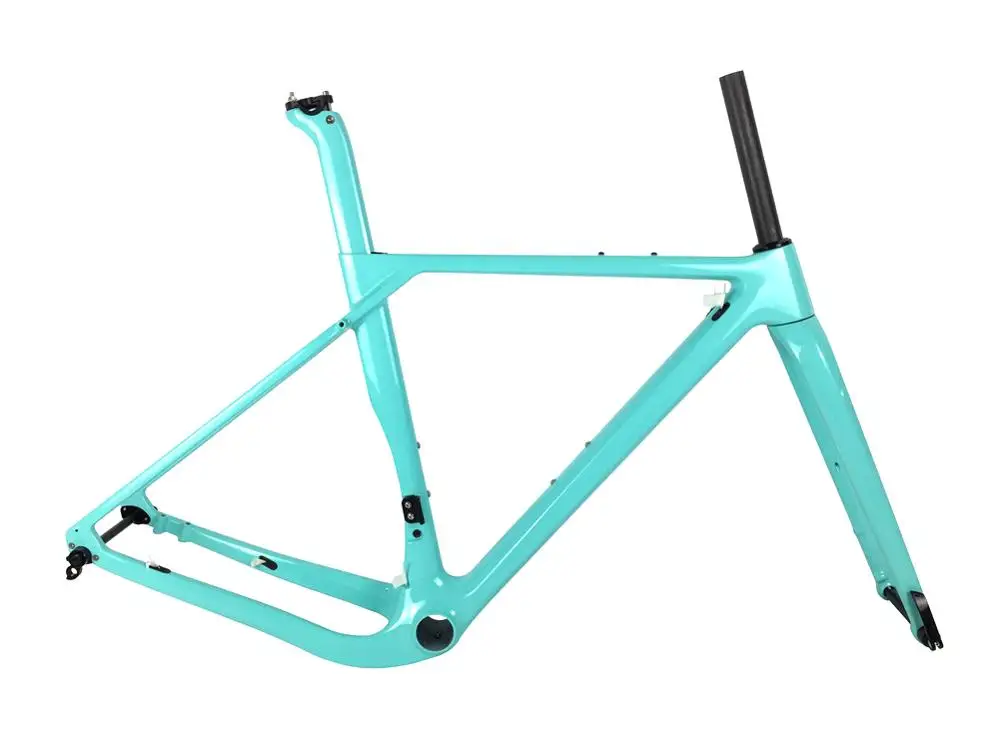 Celeste Glossy Spcycle 700* 40C аэро карбоновая гравия велосипедная рама дисковый тормоз Велокросс, дорога рамы для велосипеда передние 100*15 мм задние 142*12 мм через ось - Цвет: Celeste Glossy