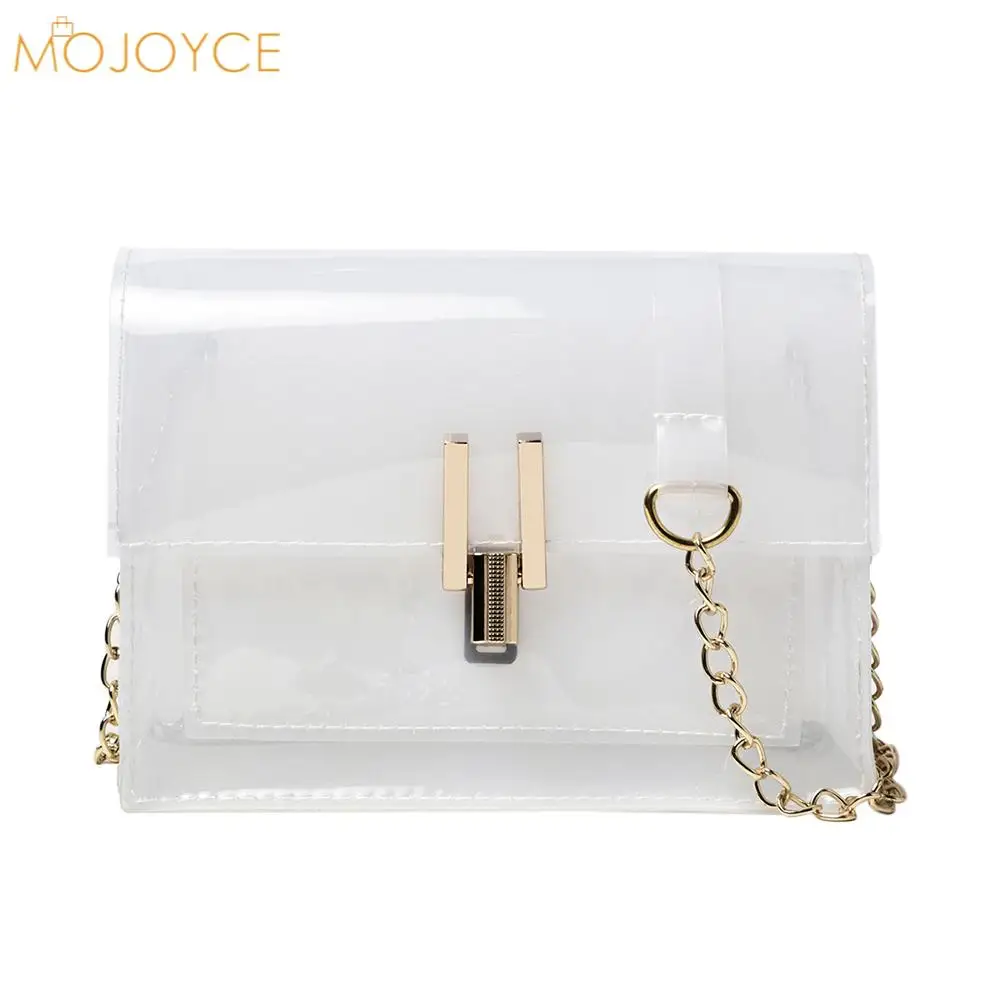 

Популярная простая Женская Повседневная сумка, женская сумка через плечо, прозрачная сумка из ПВХ, сумка-тоут конфетных цветов на цепочке