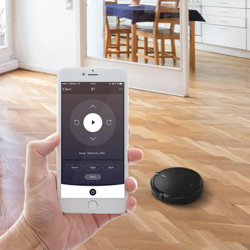 Fmart YZ-X1 Робот Пылесос APP и Голосовое Управление 1800pa Мощность Всасывания для Твердого Пола и Тонкого Ковра Влажная и Сухая Уборка