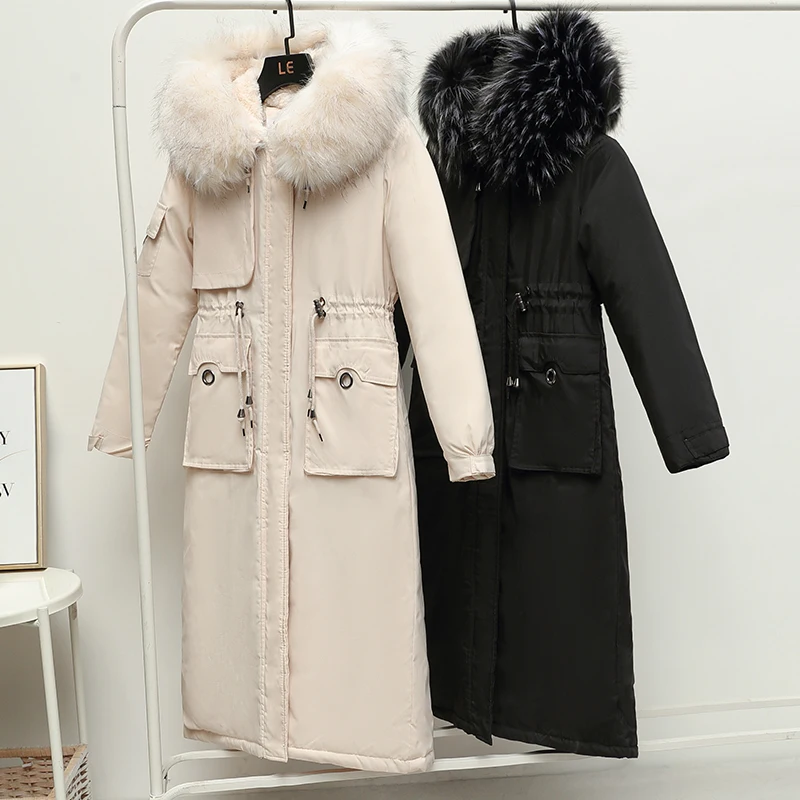 

Женская Стеганая куртка средней длины, Корейская версия с длинной талией и бархатной подкладкой, 2021