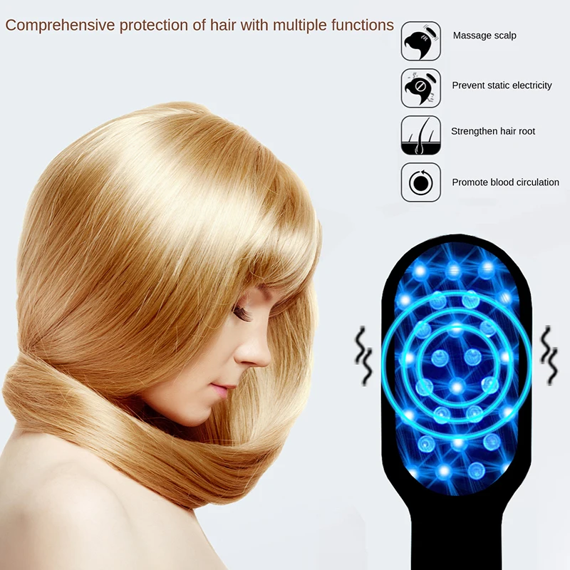 

Massage Comb Head Massager Anti-hair Loss Scalp Care Straight Hair Comb Color Light Negative Ion Massage Comb
