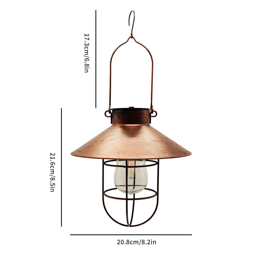 

Solar Bulb Light Outdoor Hanging Waterproof Metal LED Lantern Waterproof Vintage Tungsten Light Decoration Garden Patio Backyard