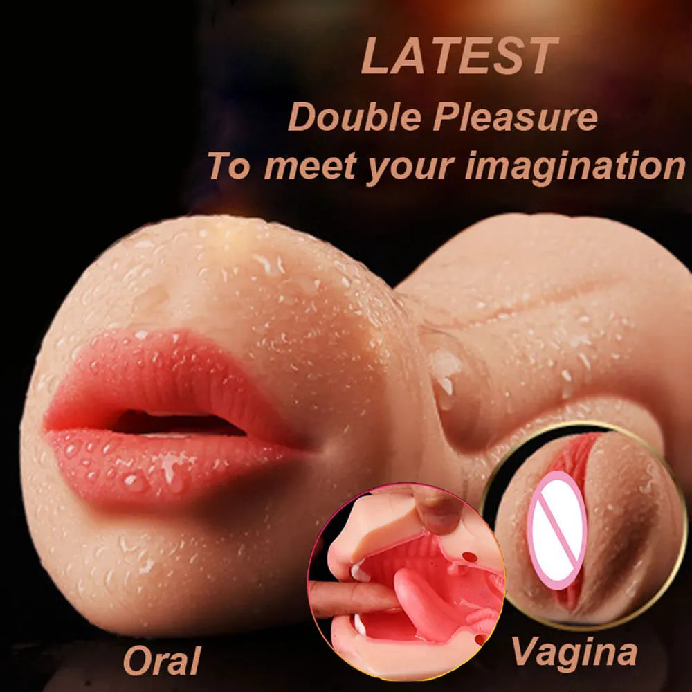 Двойной канал Глубокая глотка мужской мастурбатор настоящий вагинальный