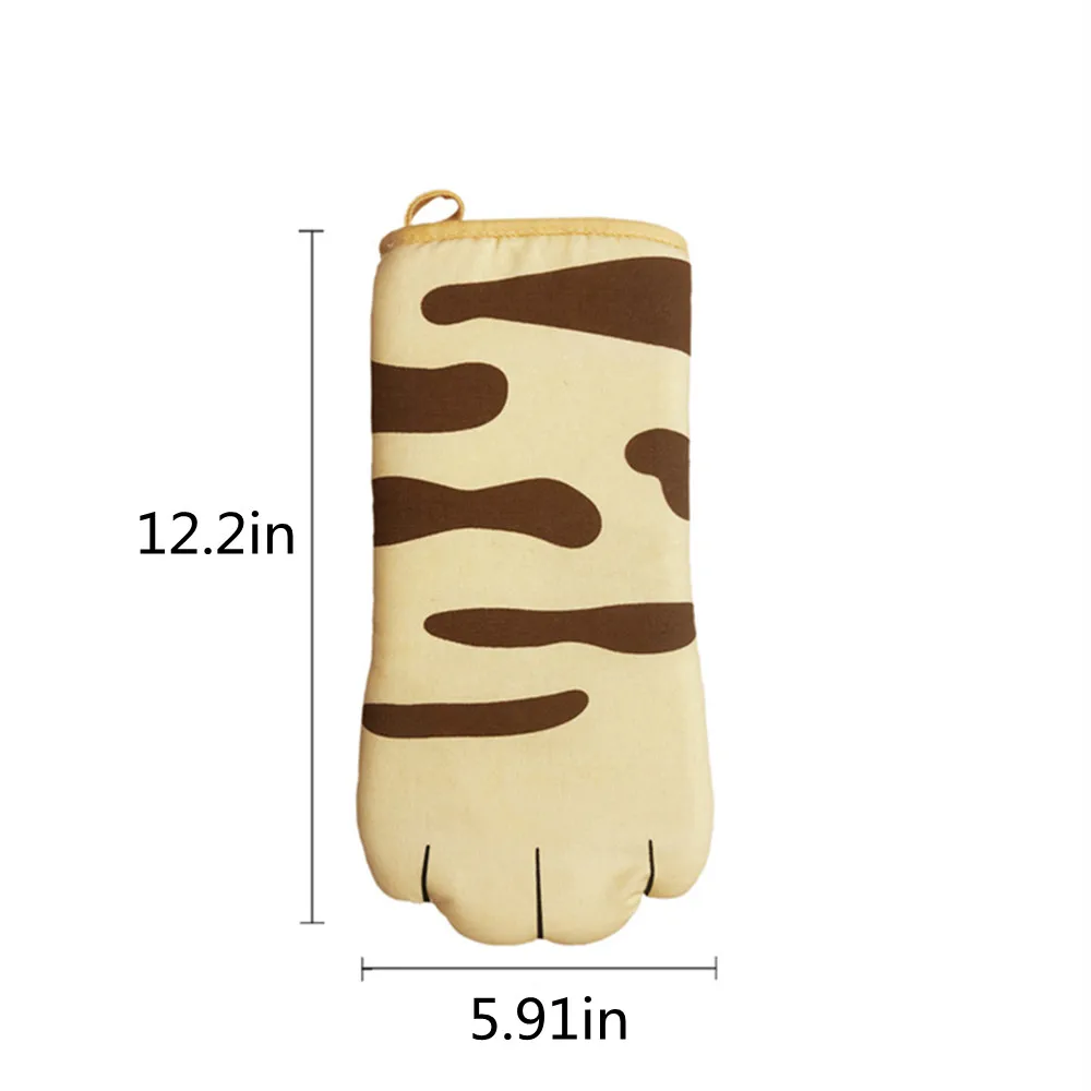 

Cat Paw Oven Mitts 1 Pair of Grilling Gloves Quilted Lining Heat Resistant Durable Kitchen Gloves Safe for Baking Cooking BBQ