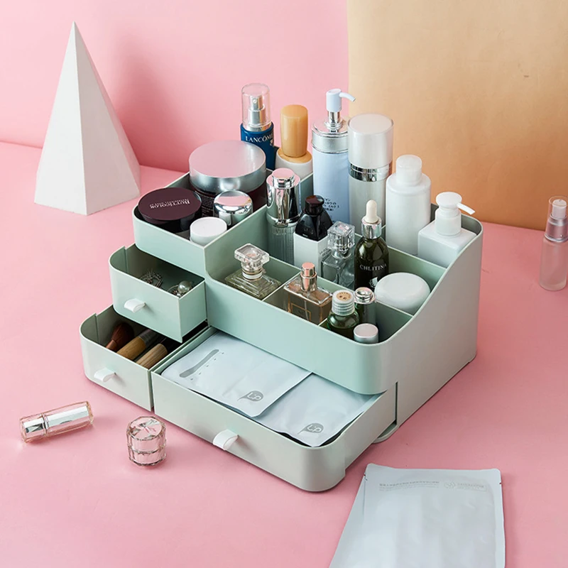 

Коробка для хранения косметики, ящик для хранения косметических средств, пластиковая коробка для ухода за кожей, Домашний Органайзер для гу...