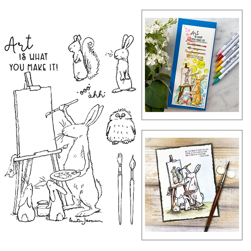 Новинка 2021 прозрачные штампы с изображением животных мыши кота лисы и набор