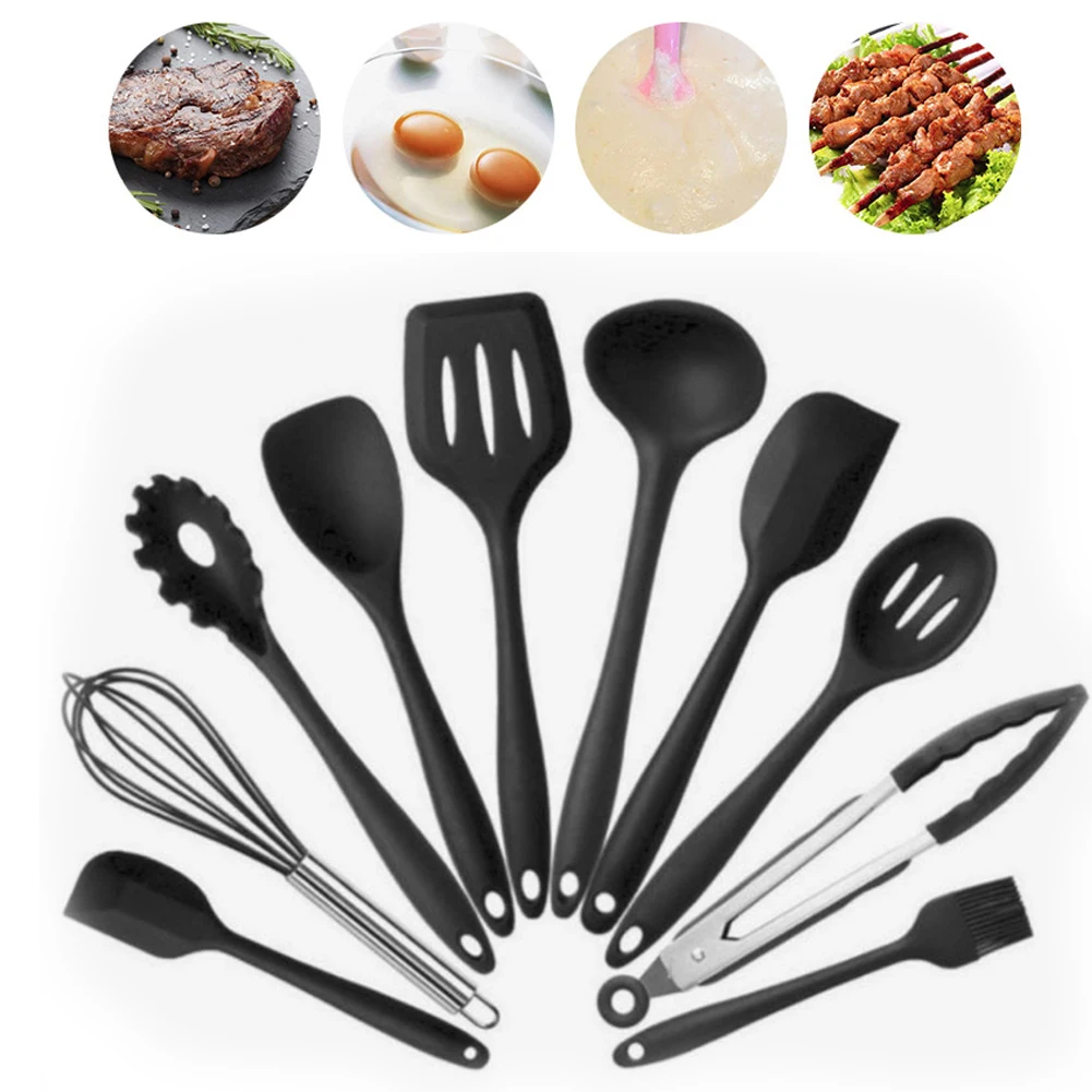 10 шт. кухонная силиконовая антипригарная ложка лопатка ковш для выпечки посуда