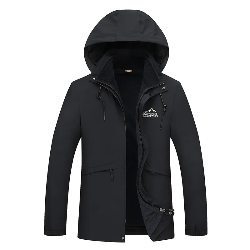 

2 IN 1 Fit Jacket High Quality Brand Waterproof Windbreaker Jacket Coat Winter Jacket Men Male Coat Rain Jacket Parka 10XL 8XL