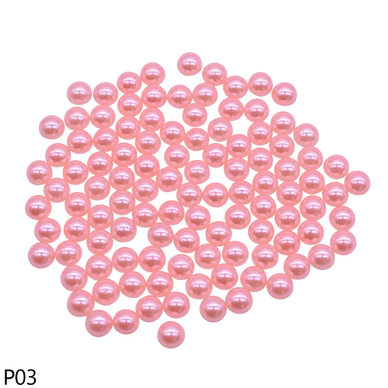 P03 1000Pcs Pearl Stickers Trim Rhinestones for Nails Phone DIY Flatback Manicure Pearl Beaded Appliques Clothes Stickers - Цвет: P03